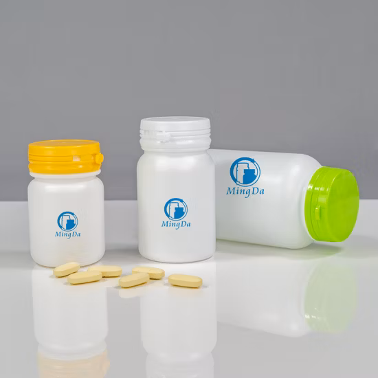200ml HDPE Plastic Corrugated Colorful Food Packaging Bottle with Double Cap for Pharma /Medical Foods 6oz