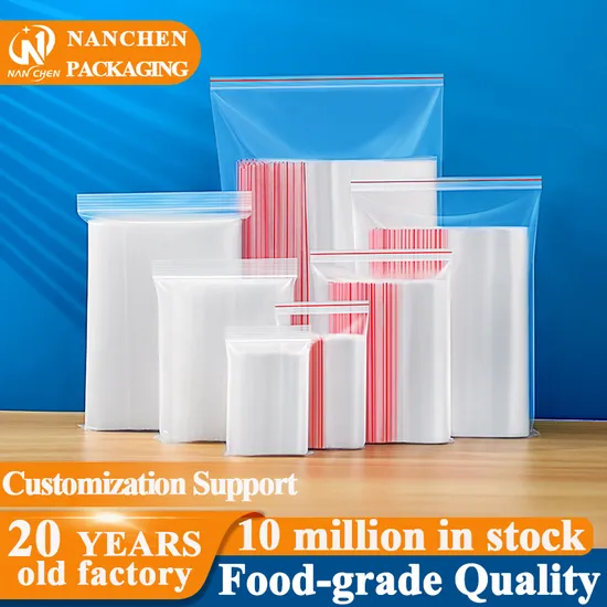 Storage Cold Fresh Food Keeping Customize Printing Samples in Stock Packaging Resealable Design Ziplock Bag LLDPE HDPE CPE EVA Po Double Bones 