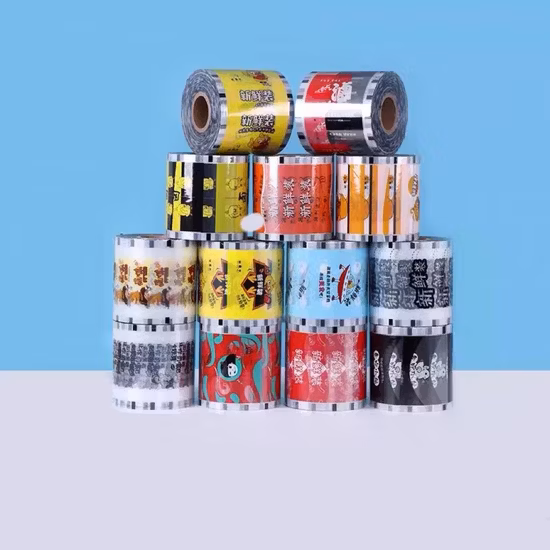 Customized Printed Peelable Pudding Cup Lid Film Preformed Heat Sealer Plastic Sealing Roll Film for Drinks