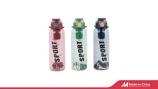 Popular Style 700ml Plastic BPA Free PETG Tritan Fruit Infuser Plastic Water Bottle with Portable Handle
