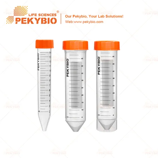 50ml Conical Bottom Centrifuge Tube with Orange Cap for Laboratory Applications 
